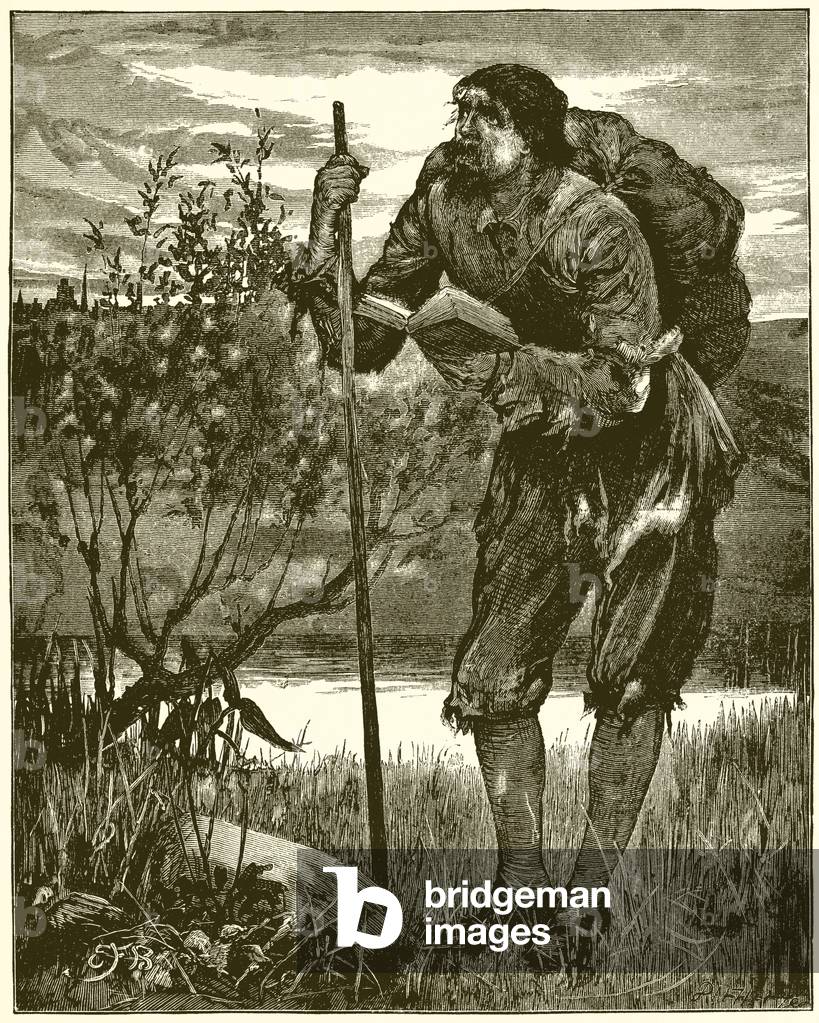 Christian as seen by Bunyan in his Dream. I saw a man clothed with rags (engraving)