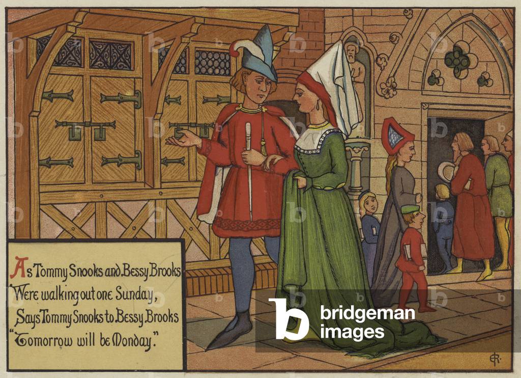 As Tommy Snooks and Bessy Brooks  (colour litho)
