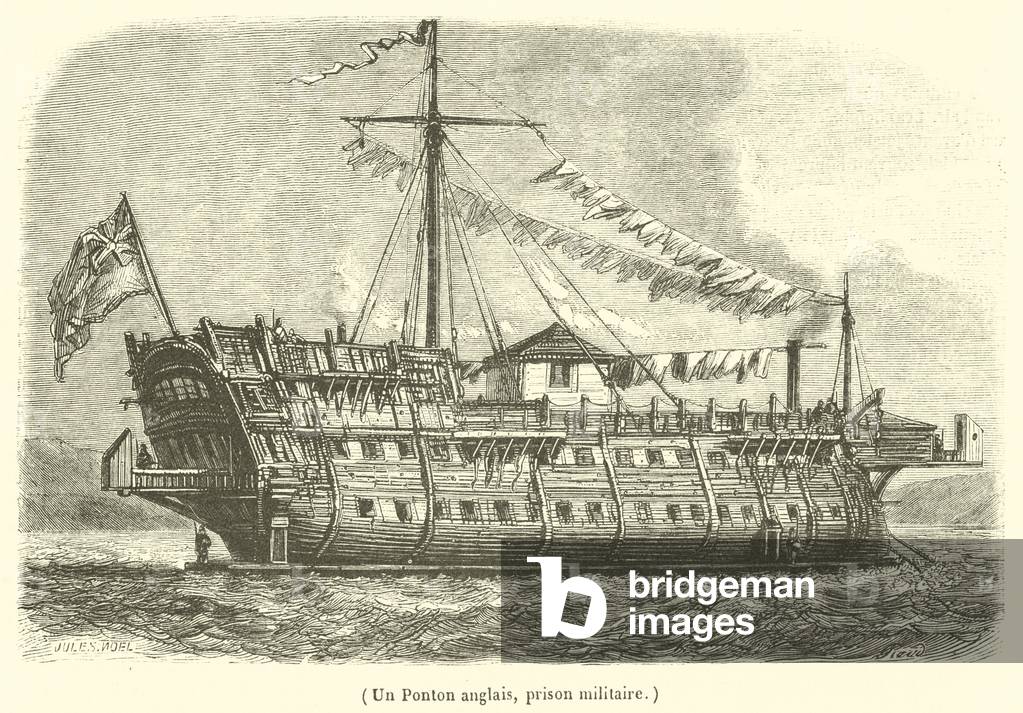 Un Ponton anglais, prison militaire (engraving)