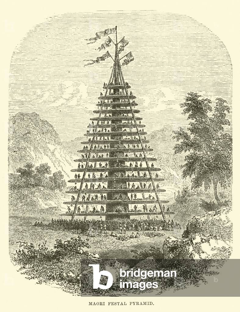 Maori Festal Pyramid (engraving)