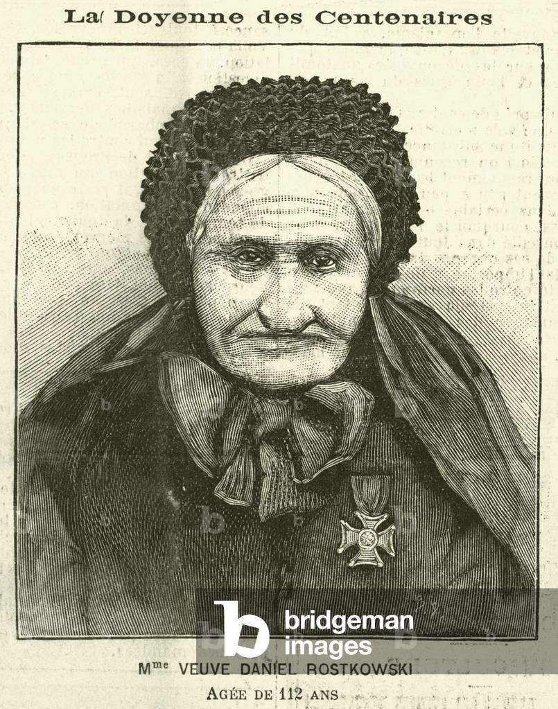 The widow of Daniel Rostkowski, 112 years old (engraving)