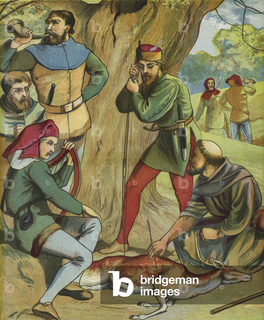 Robin Hood And His Merry Men (colour litho)