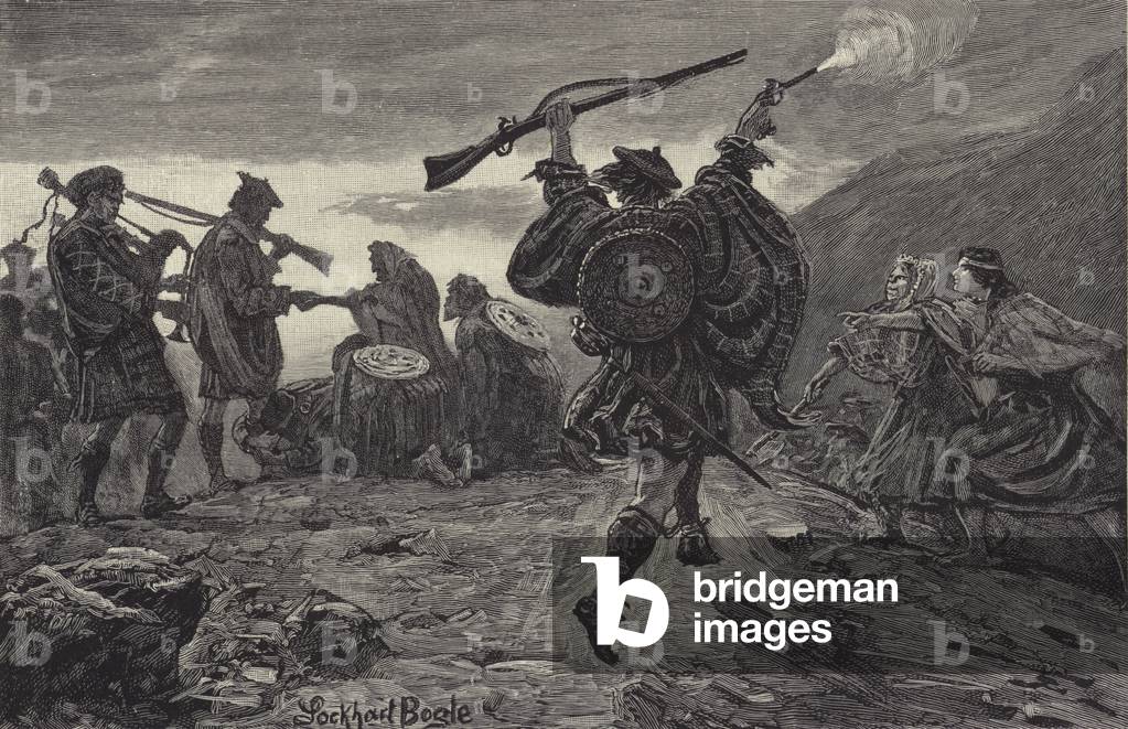 Rob Roy welcomed by his clan (engraving)