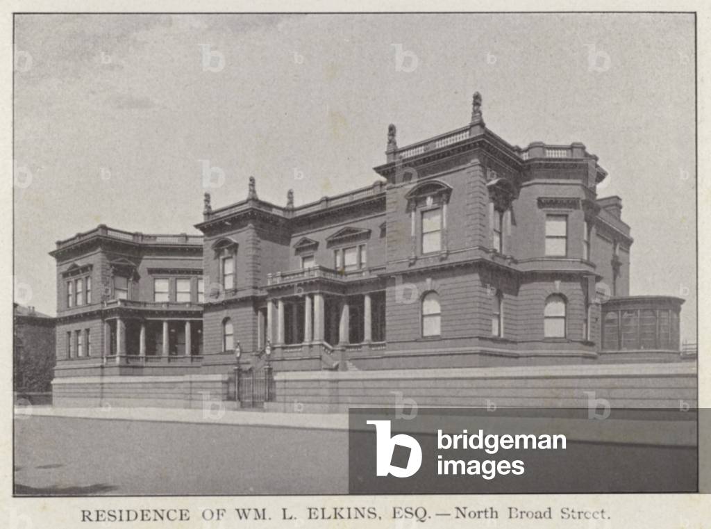 Philadelphia: Residence of Wm L Elkins, Esq, North Broad Street (b/w photo)