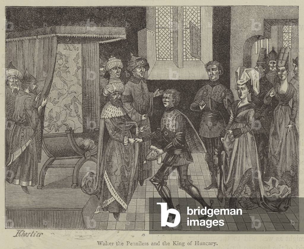 Walter the Penniless and the King of Hungary (engraving)