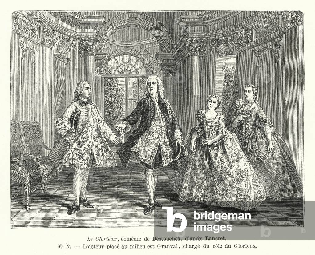 Le Glorieux, comedie de Destouches, d'apres Lancret (engraving)