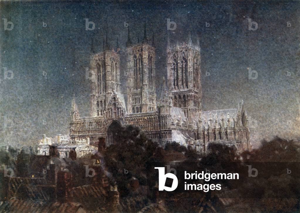 Lincoln, by Moonlight (colour litho)