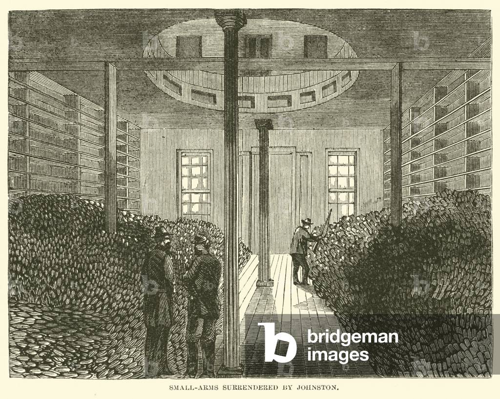 Small-arms surrendered by Johnston, April 1865 (engraving)