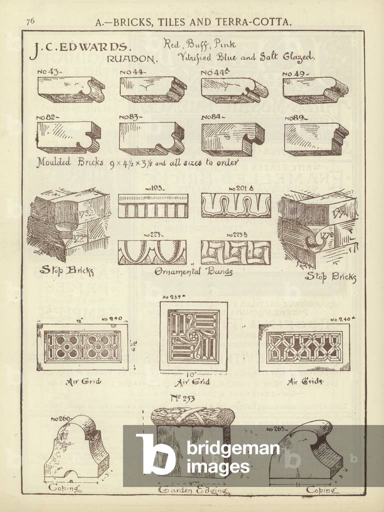 Page from The Architect's, Surveyor's and Engineer's Compendium 1892 (engraving)