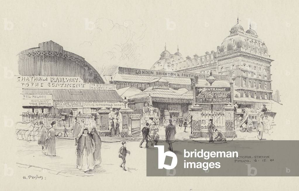 Victoria Station, Pimlico (litho)