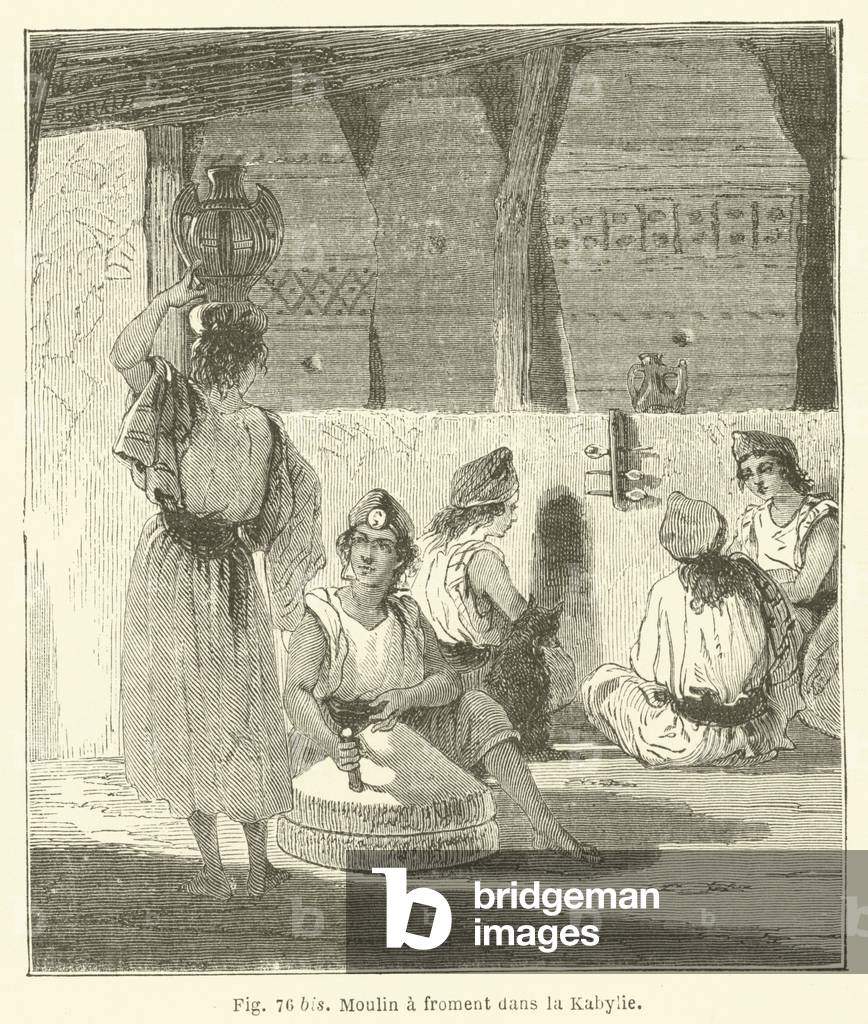 Moulin a froment dans la Kabylie (engraving)