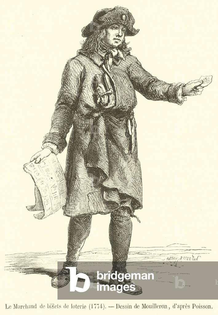 Le Marchand de billets de loterie, 1774 (engraving)