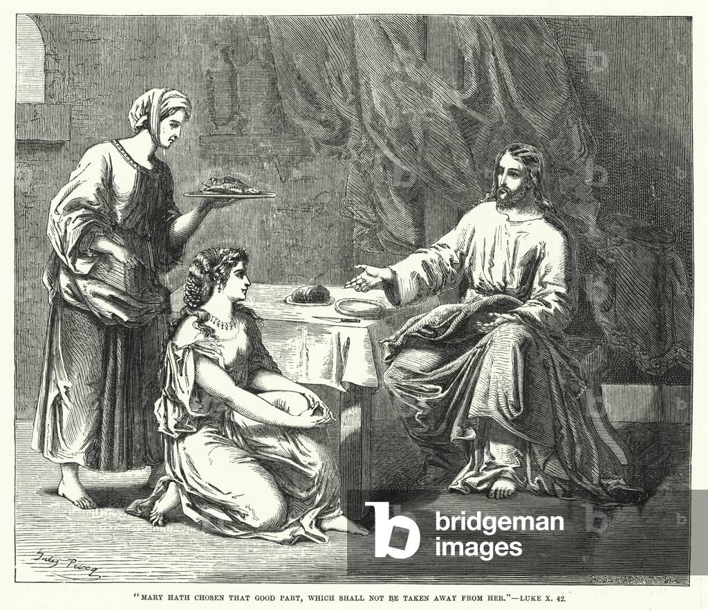 Mary hath chosen that good part, which shall not be taken away from her, Luke X, 42 (engraving)