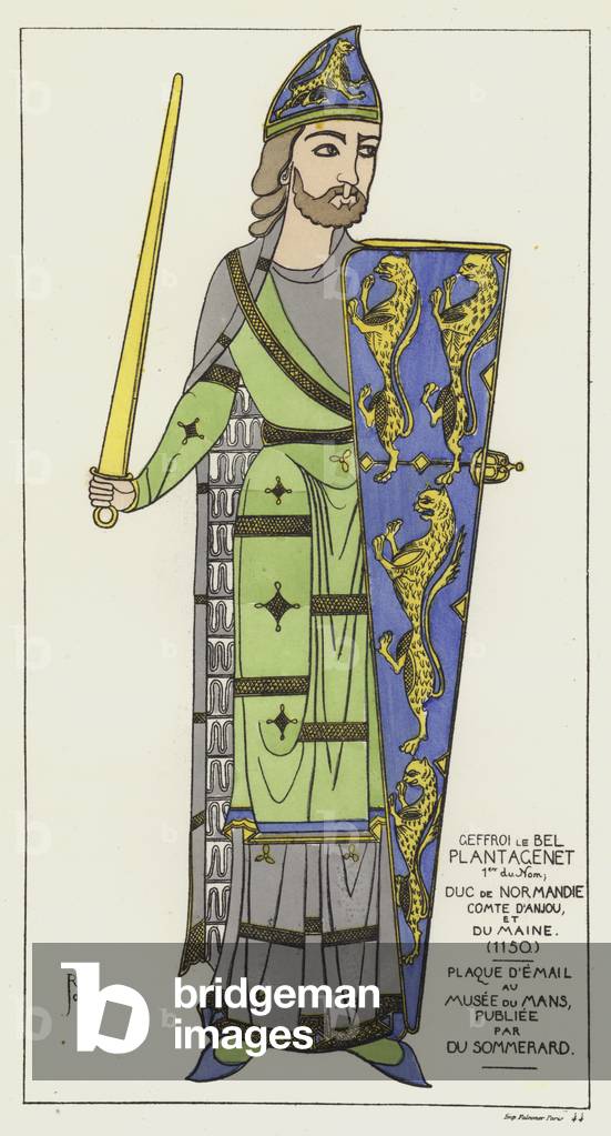 Geoffroy Plantagenet (colour litho)