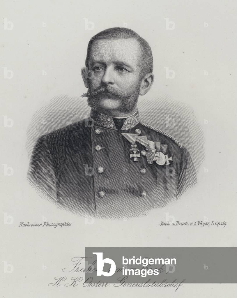 Friedrich von Beck-Rzikowsky, Austrian general (engraving)