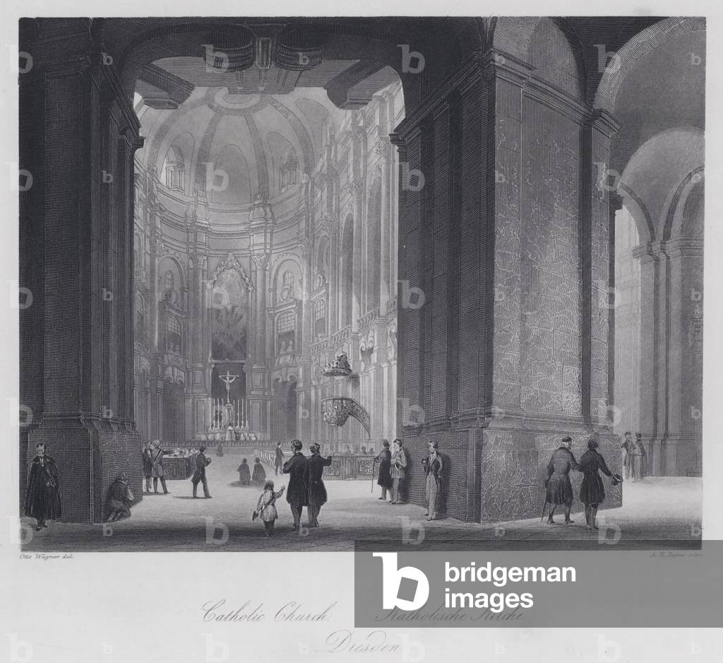 Catholic Church, Dresden (engraving)