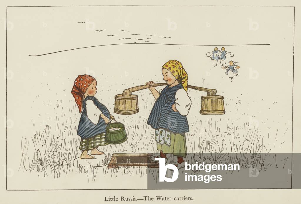 Little Russia, the water-carriers (colour litho)