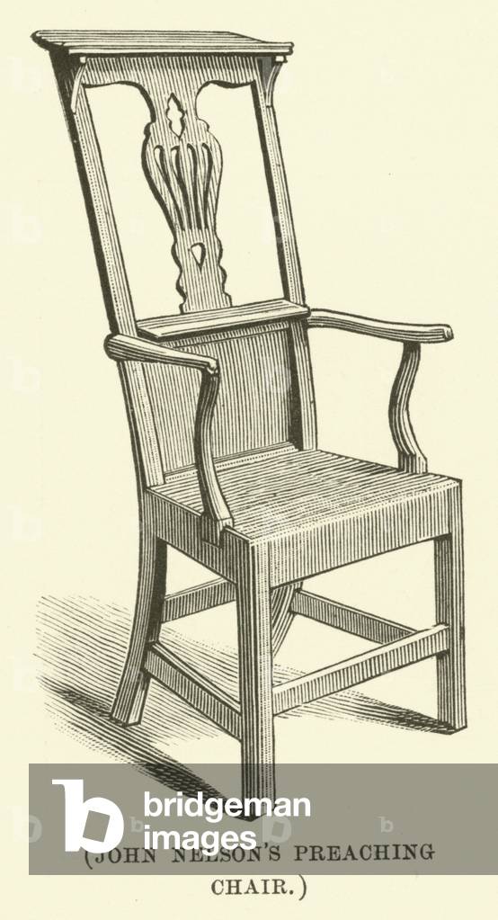 John Nelson's preaching chair (engraving)