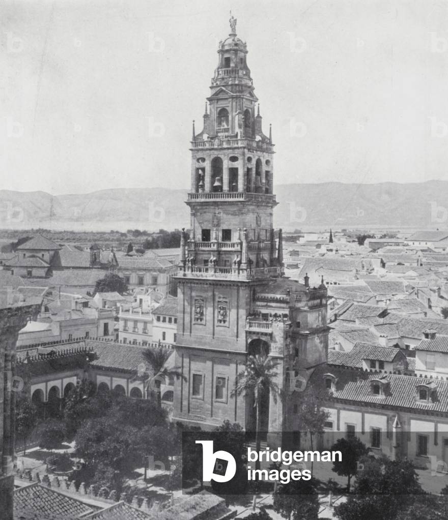 The Tower of the Cathedral, Cordova (b/w photo)
