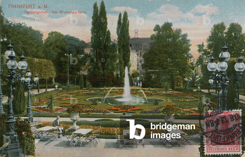 Frankfurt, Palmengarten, Das Blumenparterre.  Postcard sent in 1913.