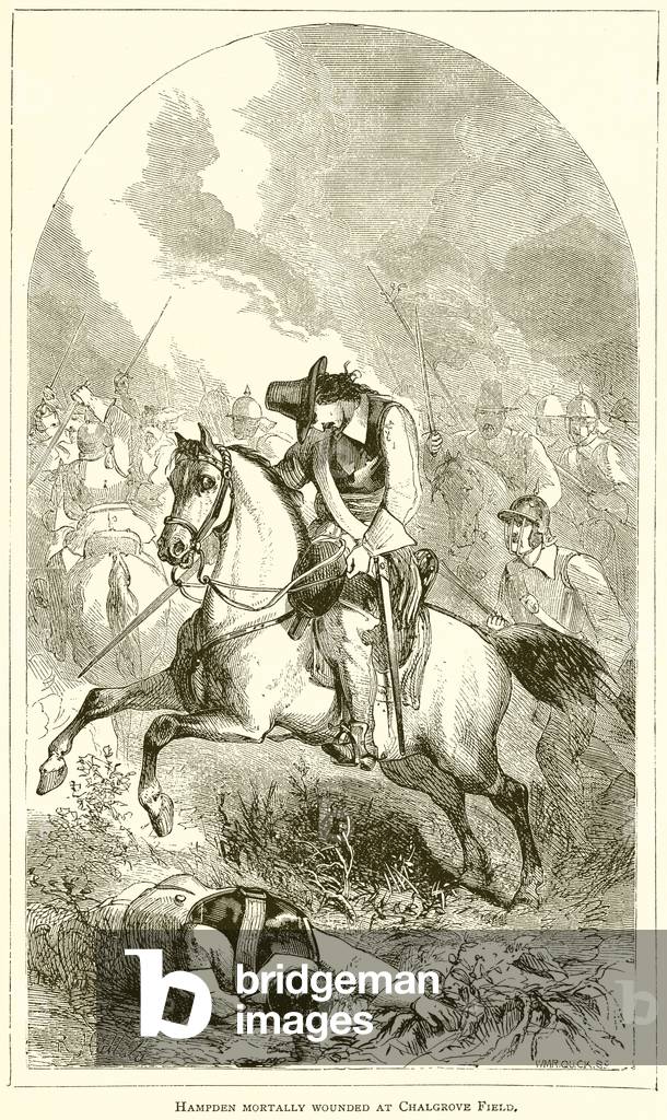 Hampden Mortally wounded at Chalgrove Field (engraving)