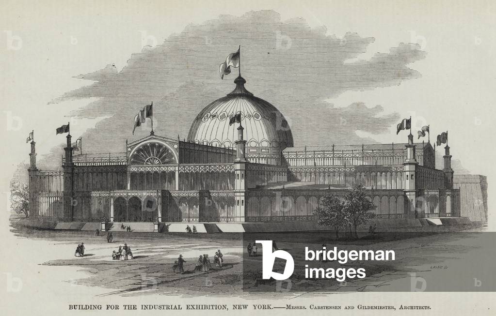 Building for the Industrial Exhibition, New York (engraving)