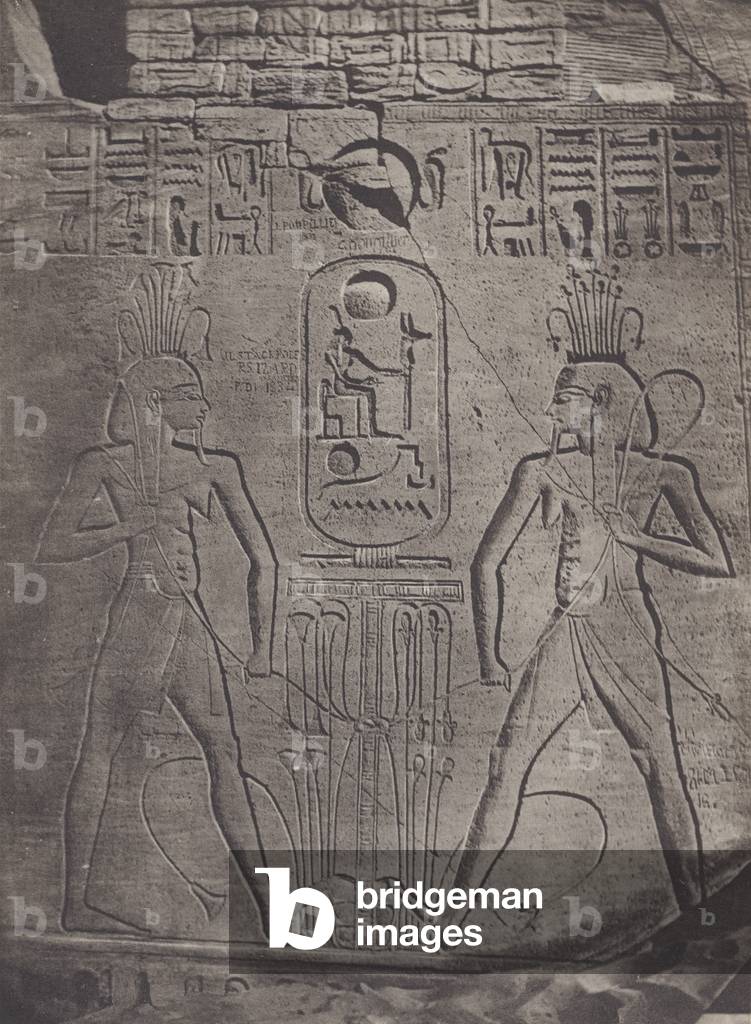 Abou Simbel, Temple of the Queen Nefer (b/w photo)