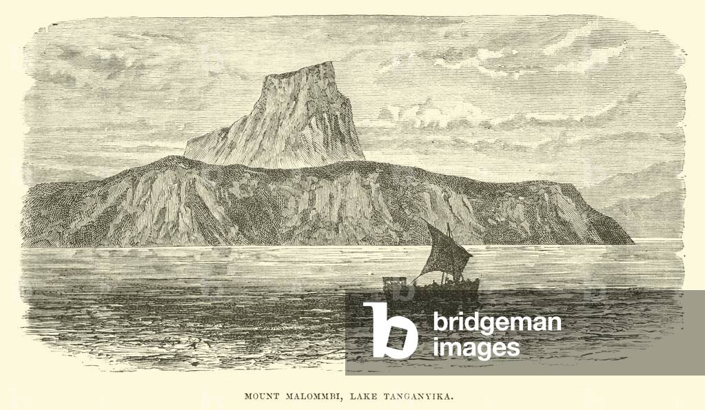 Mount Malommbi, Lake Tanganyika (engraving)