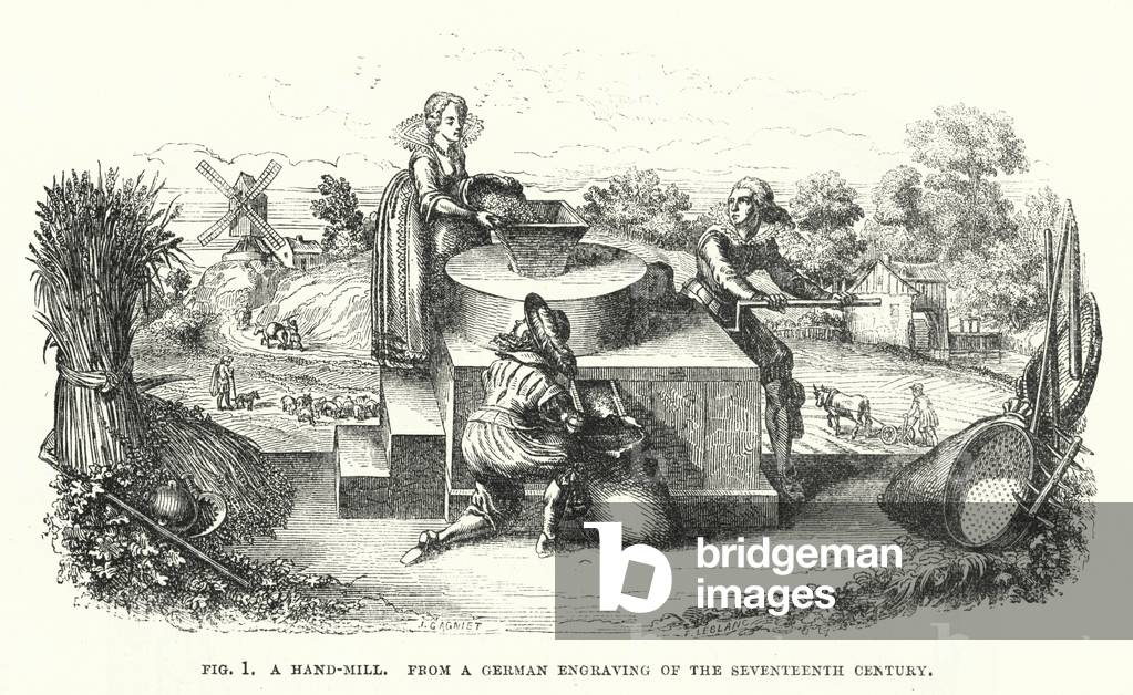 A hand-mill (engraving)