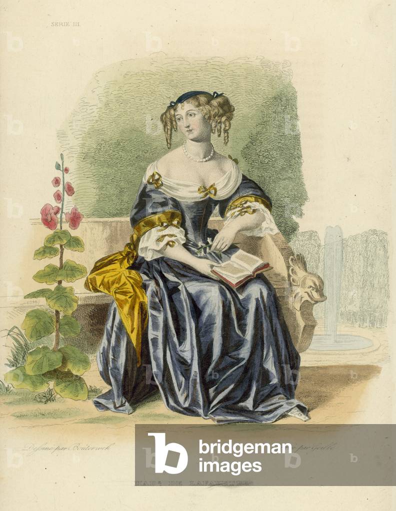 Madame de La Fayette (coloured engraving)