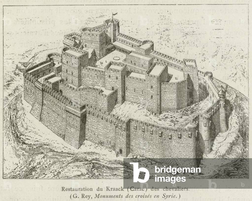 Restauration du Kraack (Carac) des chevaliers (engraving)