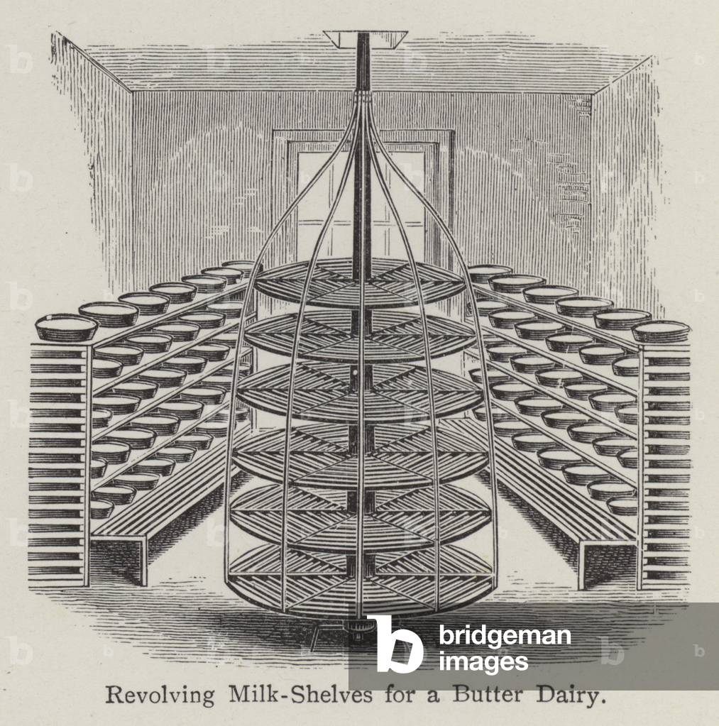 Revolving Milk-Shelves for a Butter Dairy (litho)