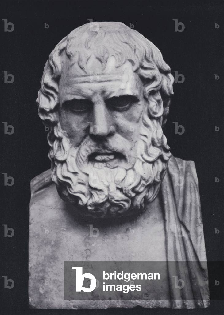 Term of Euripides, Copenhagen, Ny-Carlsberg Glyptothek (b/w photo)