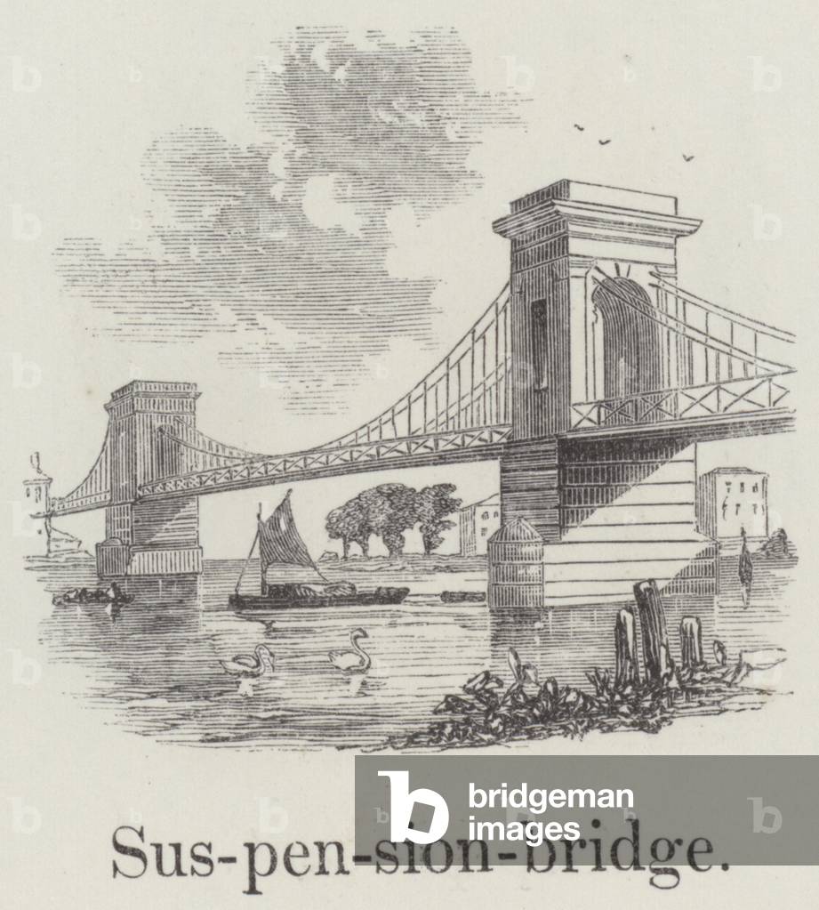 Suspension bridge (engraving)