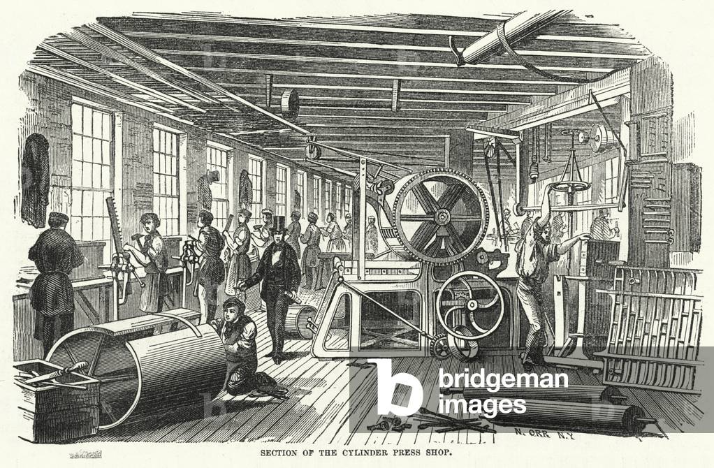 Section of the Cylinder Press Shop (engraving)