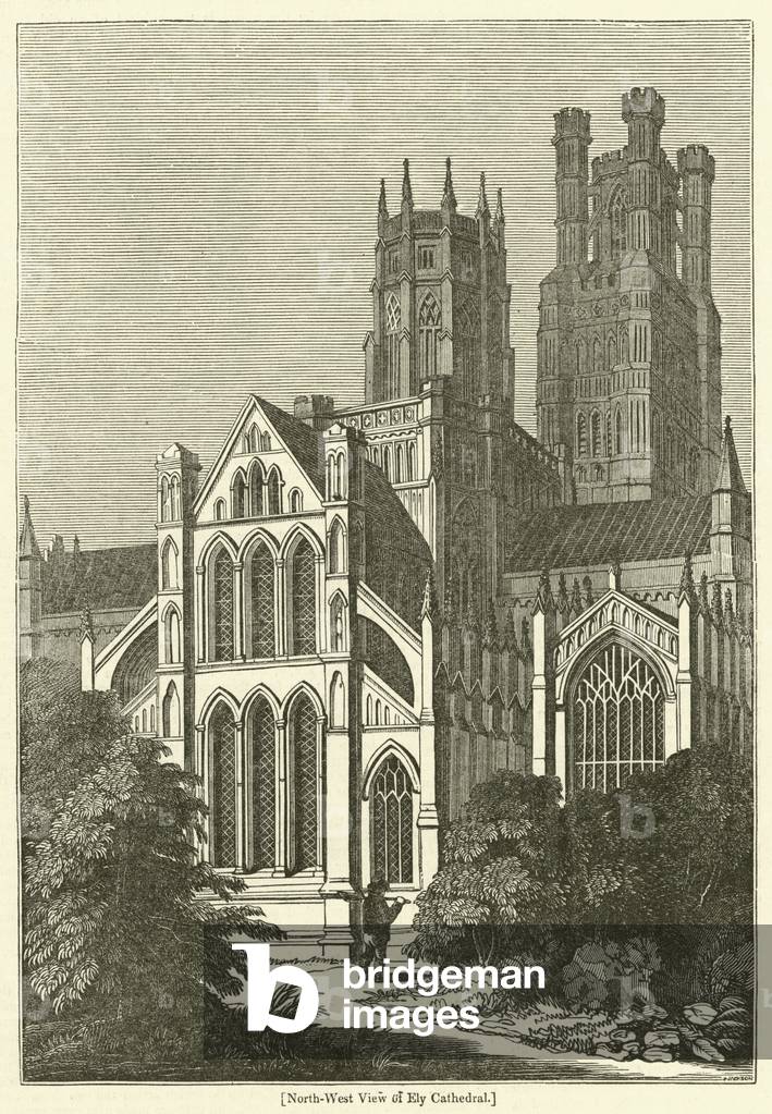 North-West View of Ely Cathedral (engraving)