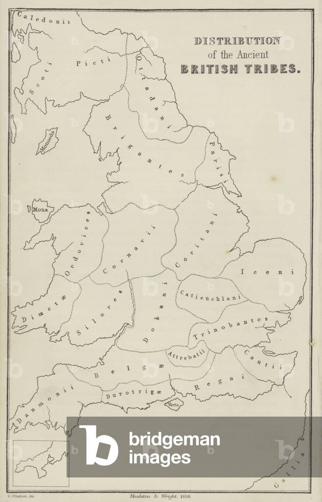Distribution of the Ancient British Tribes (engraving)