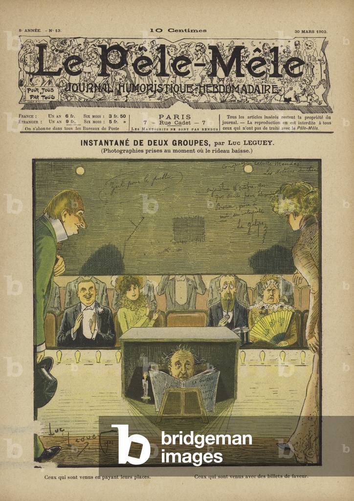 Instantane de deux groupes. Illustration for Le Pele-Mele, 1902 (colour litho)