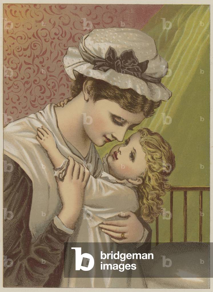 Baby saying Good Night (chromolitho)