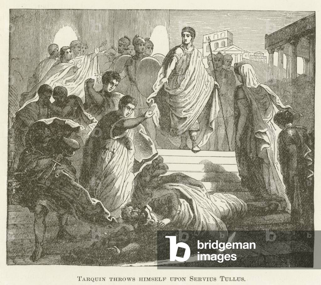 Tarquin throws himself upon Servius Tullus (engraving)