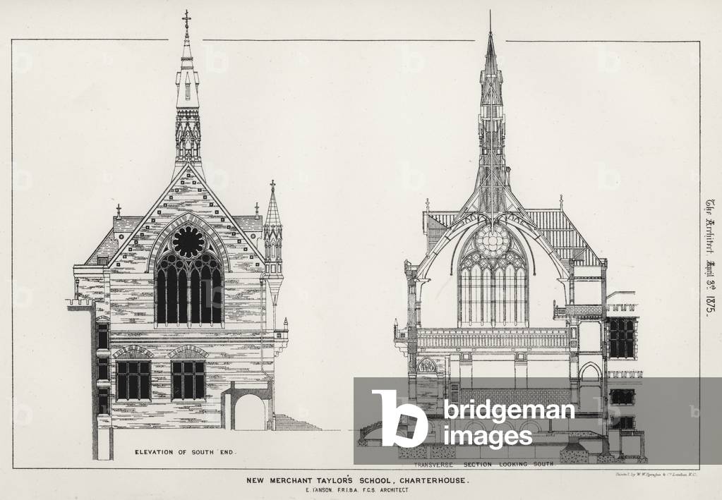 New Merchant Taylor's School, Charterhouse (engraving)