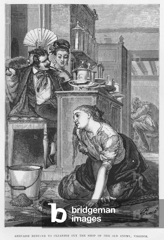 Illustration for The Assommoir, A Realistic Novel, by Emile Zola (engraving)