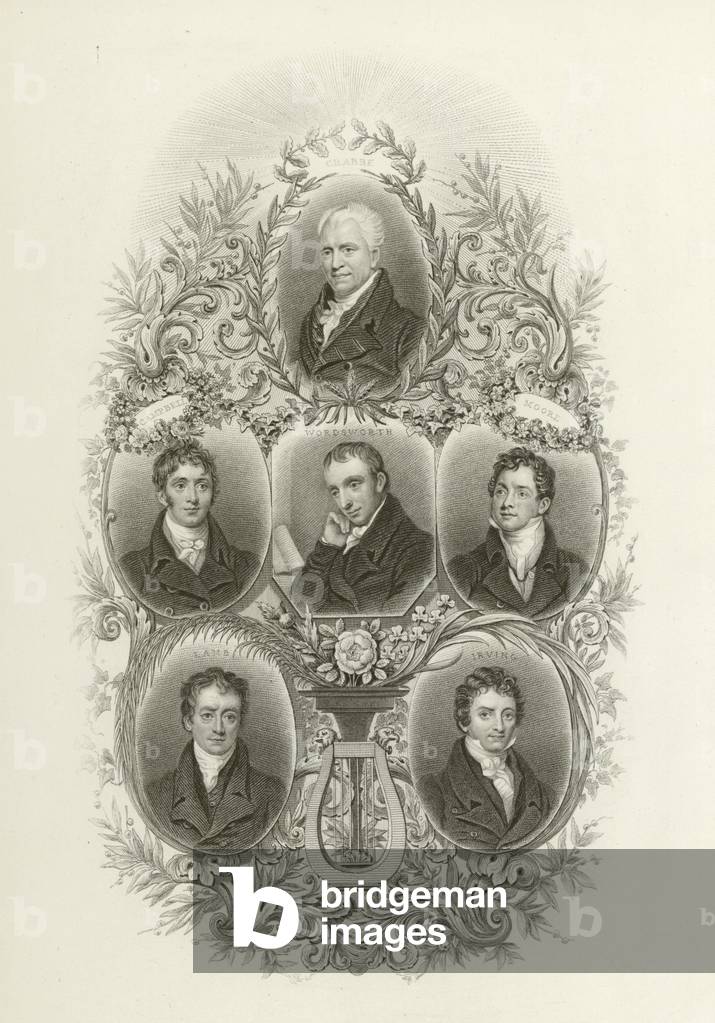 Crabbe, Campbell, Wordsworth, Moore, Lamb, Irving (engraving)