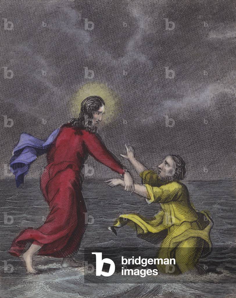 Illustration for Scripture History for the Improvement of Youth, c.1850 (coloured engraving)