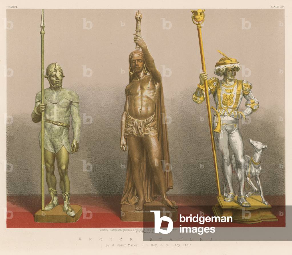 Bronze Statues (chromolitho)