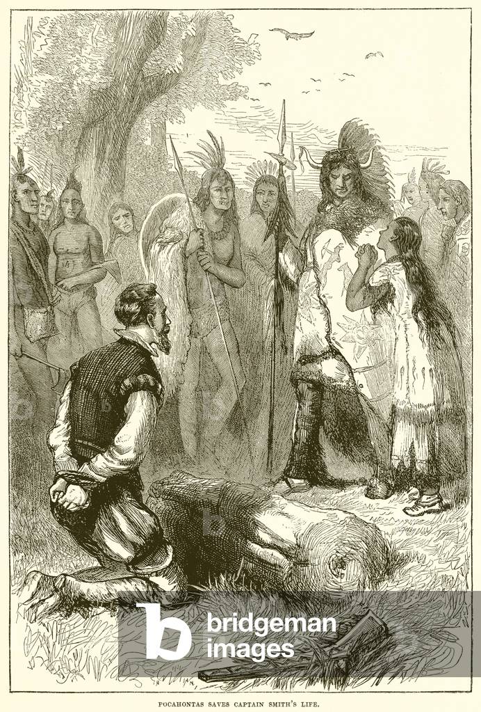 Pocahontas saves Captain Smith's Life (engraving)