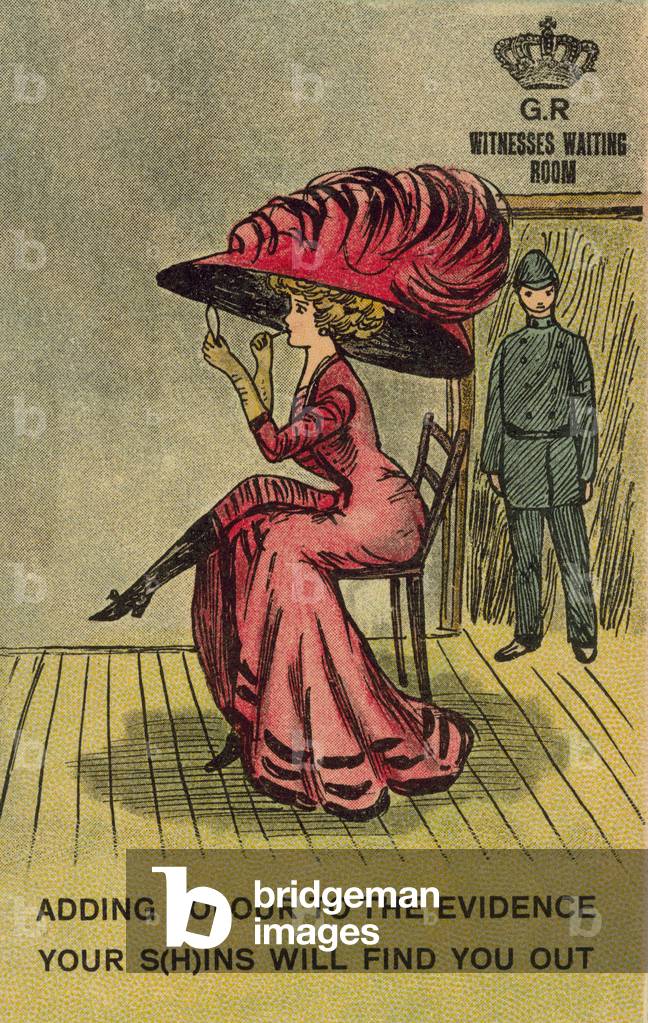 Cautionary warning to those giving evidence to be truthful (colour litho)