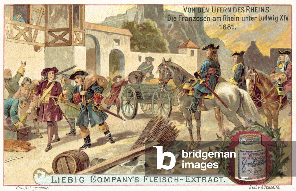 The French Army under Louis XIV on the Rhine, 1681 (chromolitho)