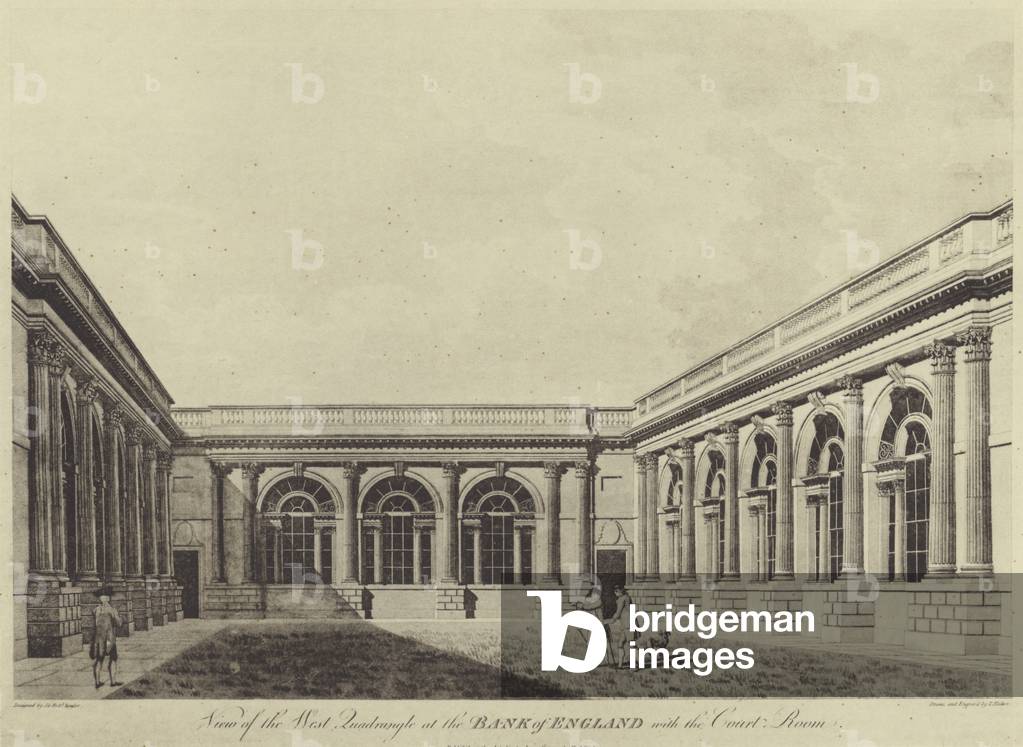 The Garden Court, Bank of England, 1790 (litho)