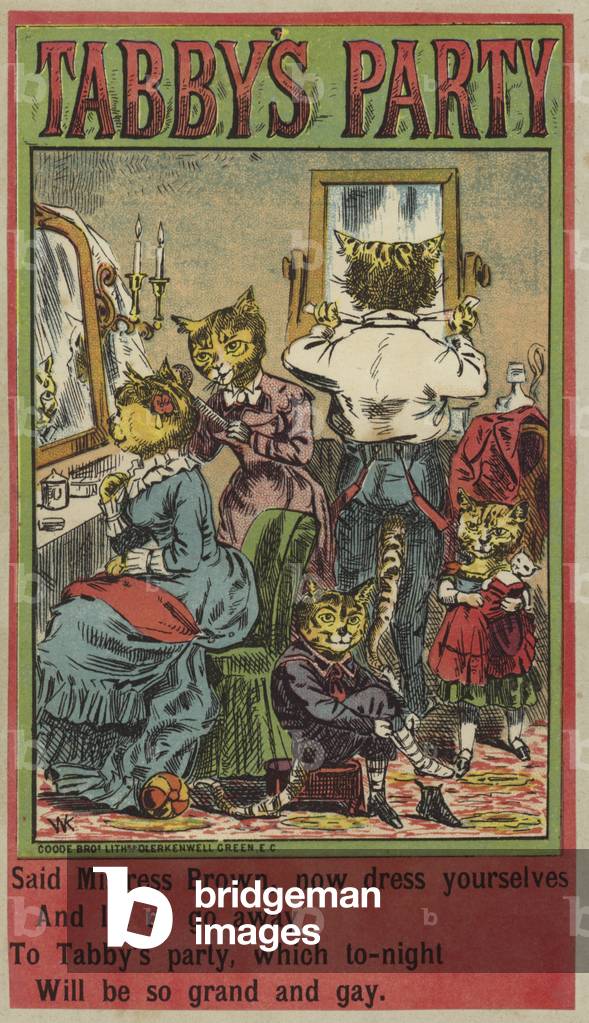 Tabby's Party (colour litho)